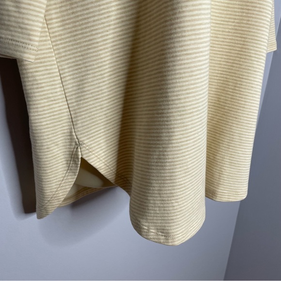 J Jill Organic Cotton Shirttail Tunic Striped V Neck 3/4 Sleeve - Picture 4 of 7